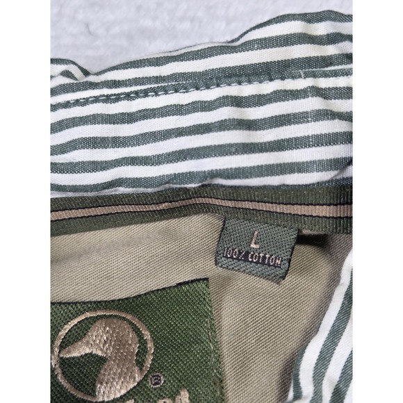 Duck Head Mens Large Green White Stripe Button Down Shirt Cotton Preppy Casual - Picture 6 of 9